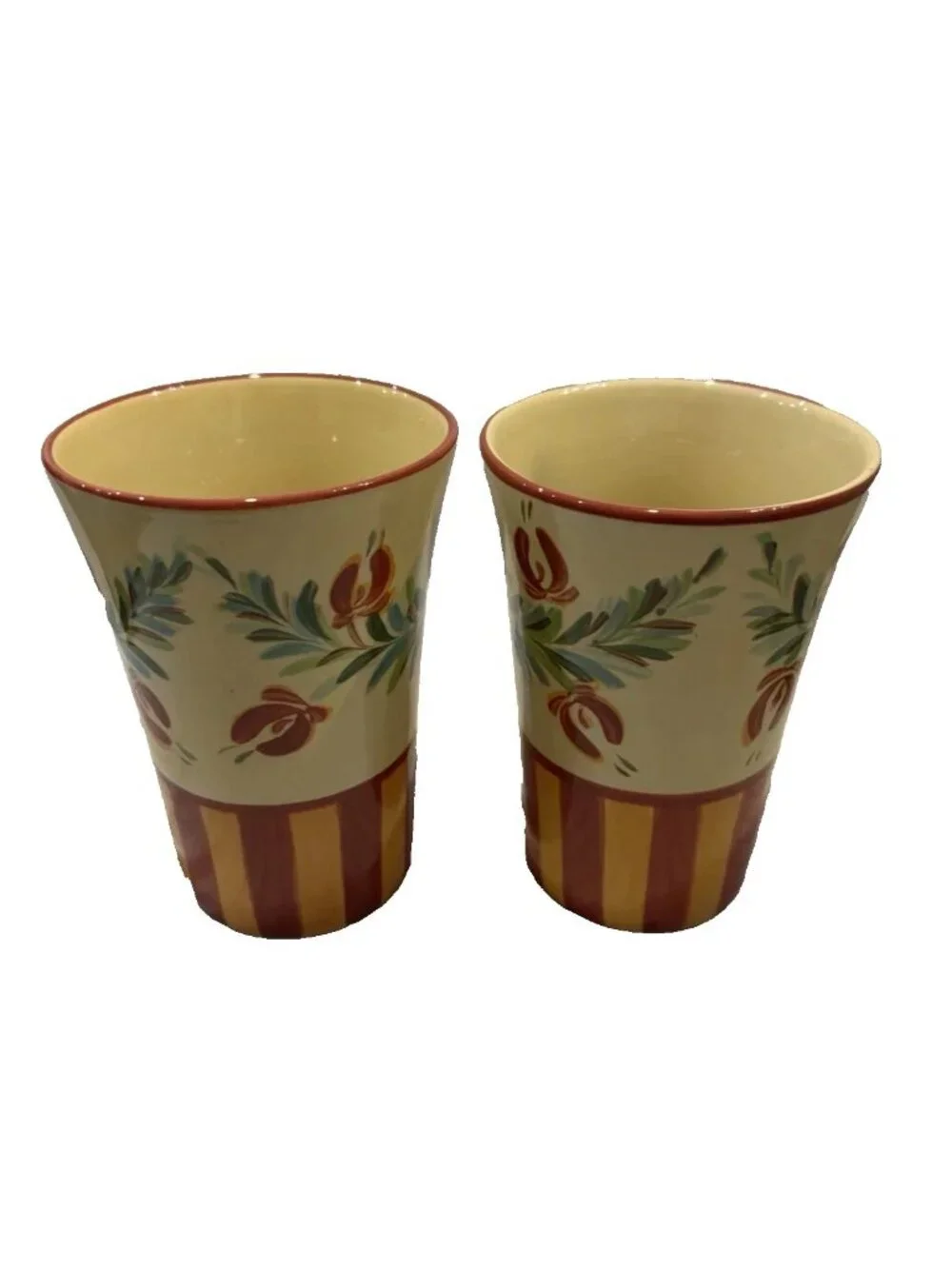 GAIL PITTMAN Coffee MUG SIENNA Red Orange Flower SL Home Latte